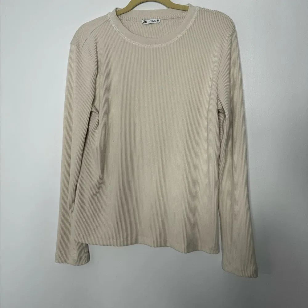 Zara tan ribbed top size large